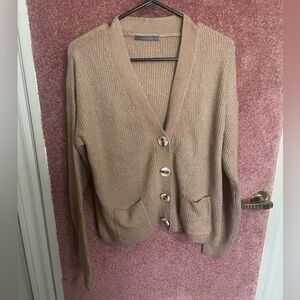 Suzy Shier Brown Button-Up Cardigan